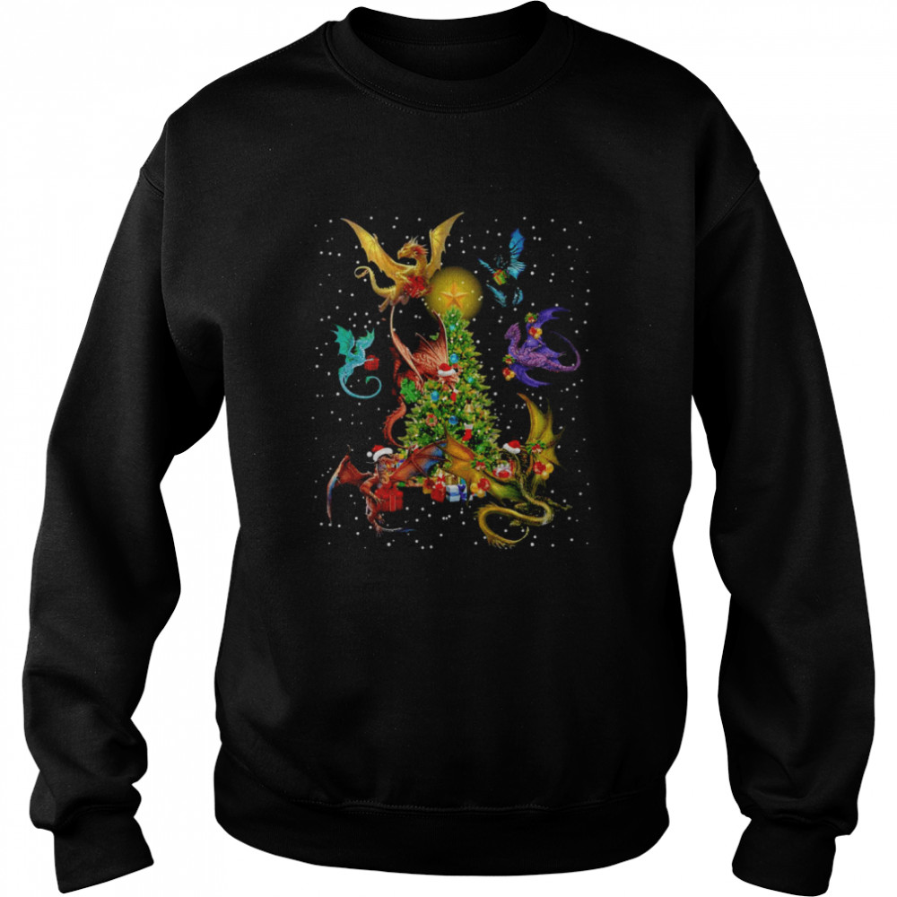 Dragons Around Christmas Tree Sweater T-shirt Unisex Sweatshirt