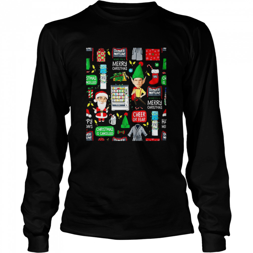 Dunder Christmas The Office Christmas Sweater T-shirt Long Sleeved T-shirt