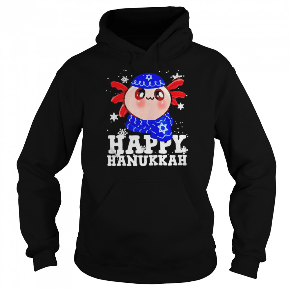 Happy Hanukkah Axolotl Kawaii Sweater T-shirt Unisex Hoodie