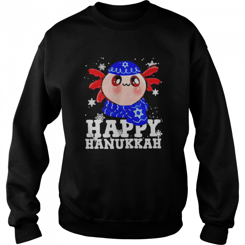 Happy Hanukkah Axolotl Kawaii Sweater T-shirt Unisex Sweatshirt