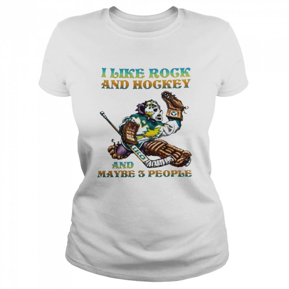 I like Rock and Hockey and maybe 3 people shirt Classic Women's T-shirt