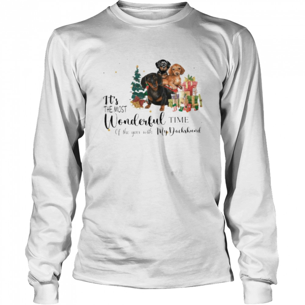 It’s the most wonderful time of the years with my Dachshunds Christmas shirt Long Sleeved T-shirt