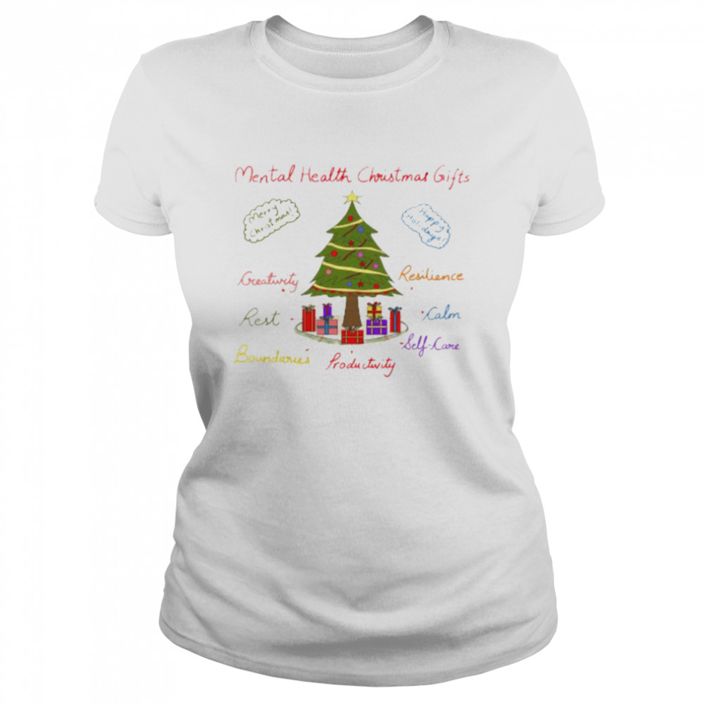 Mental Health Christmas Gifts Tree Christmas shirt Classic Women's T-shirt