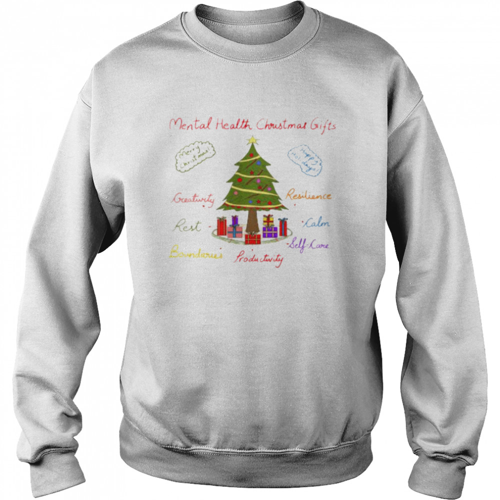 Mental Health Christmas Gifts Tree Christmas shirt Unisex Sweatshirt