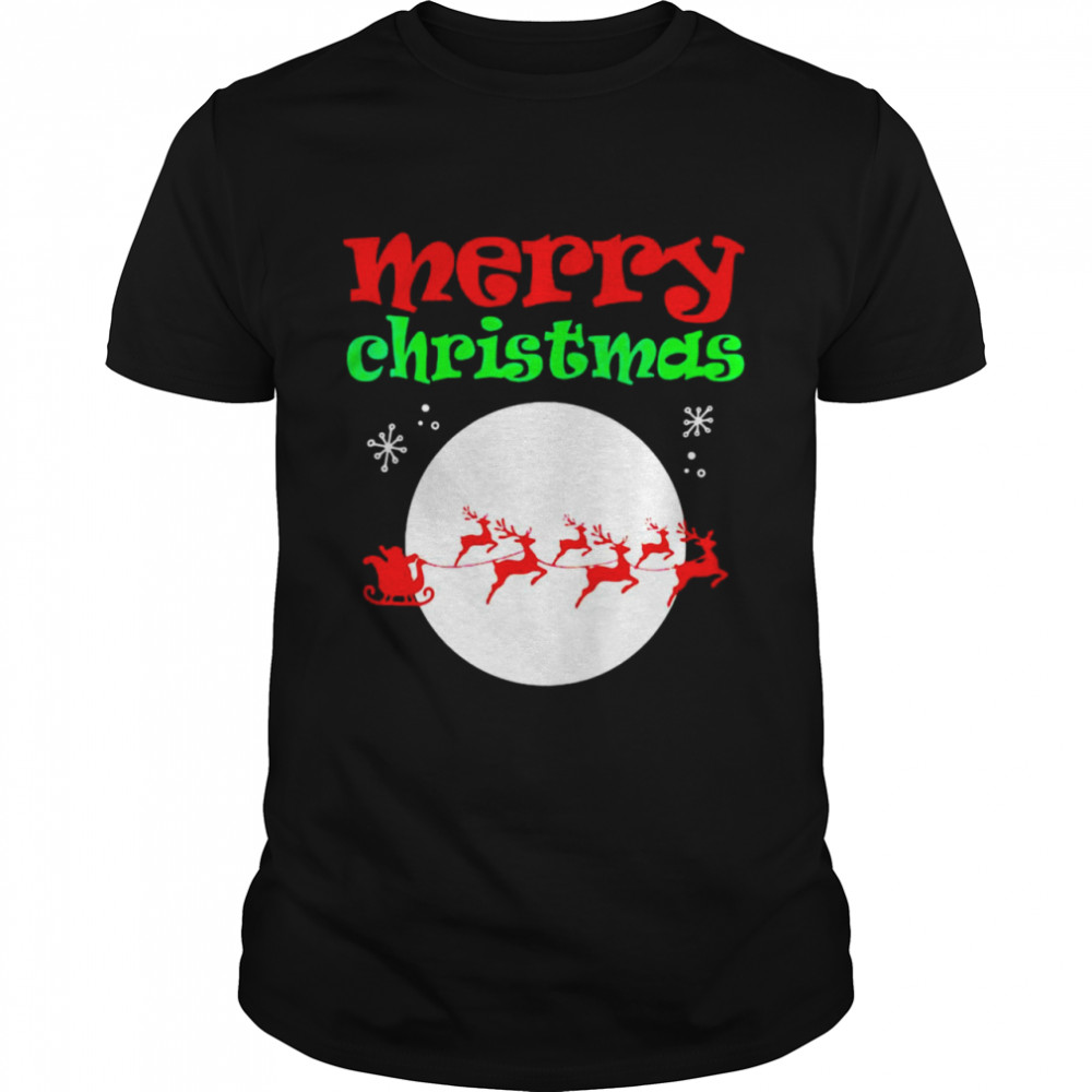 Merry Christmas Cute And Santa And Moon Saying Meme T-shirt Classic Men's T-shirt