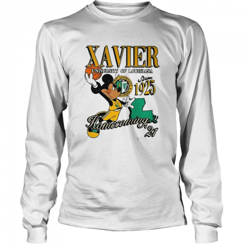 Mickey Mouse Xavier University Of Louisiana Since 1925 Homecoming 2021 Long Sleeved T-shirt