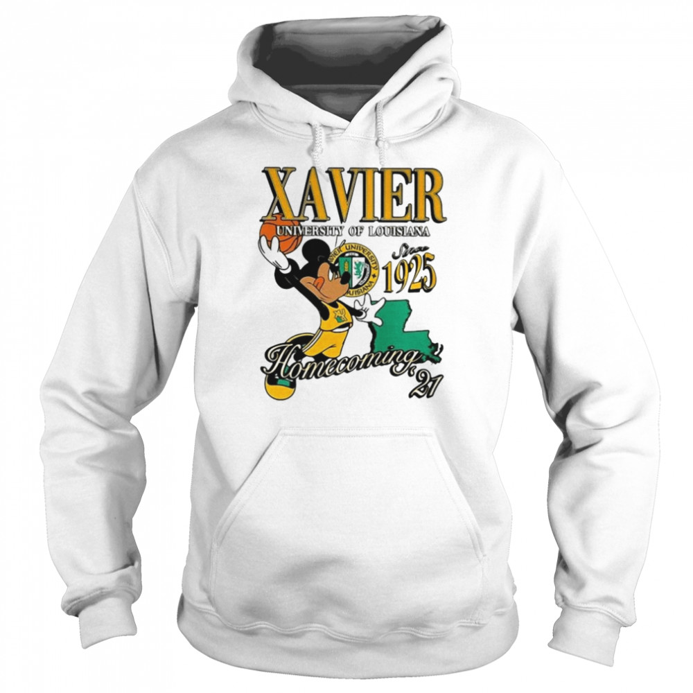 Mickey Mouse Xavier University Of Louisiana Since 1925 Homecoming 2021 Unisex Hoodie