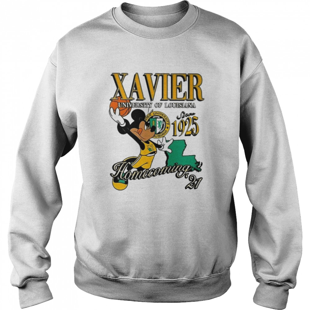 Mickey Mouse Xavier University Of Louisiana Since 1925 Homecoming 2021 Unisex Sweatshirt