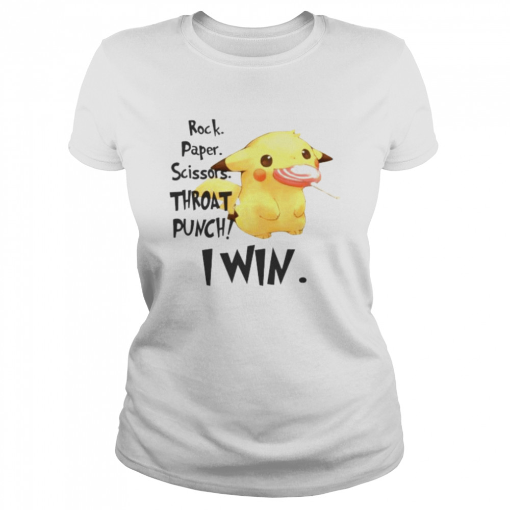 Moon Rock paper scissors throat punch I win shirt Classic Women's T-shirt