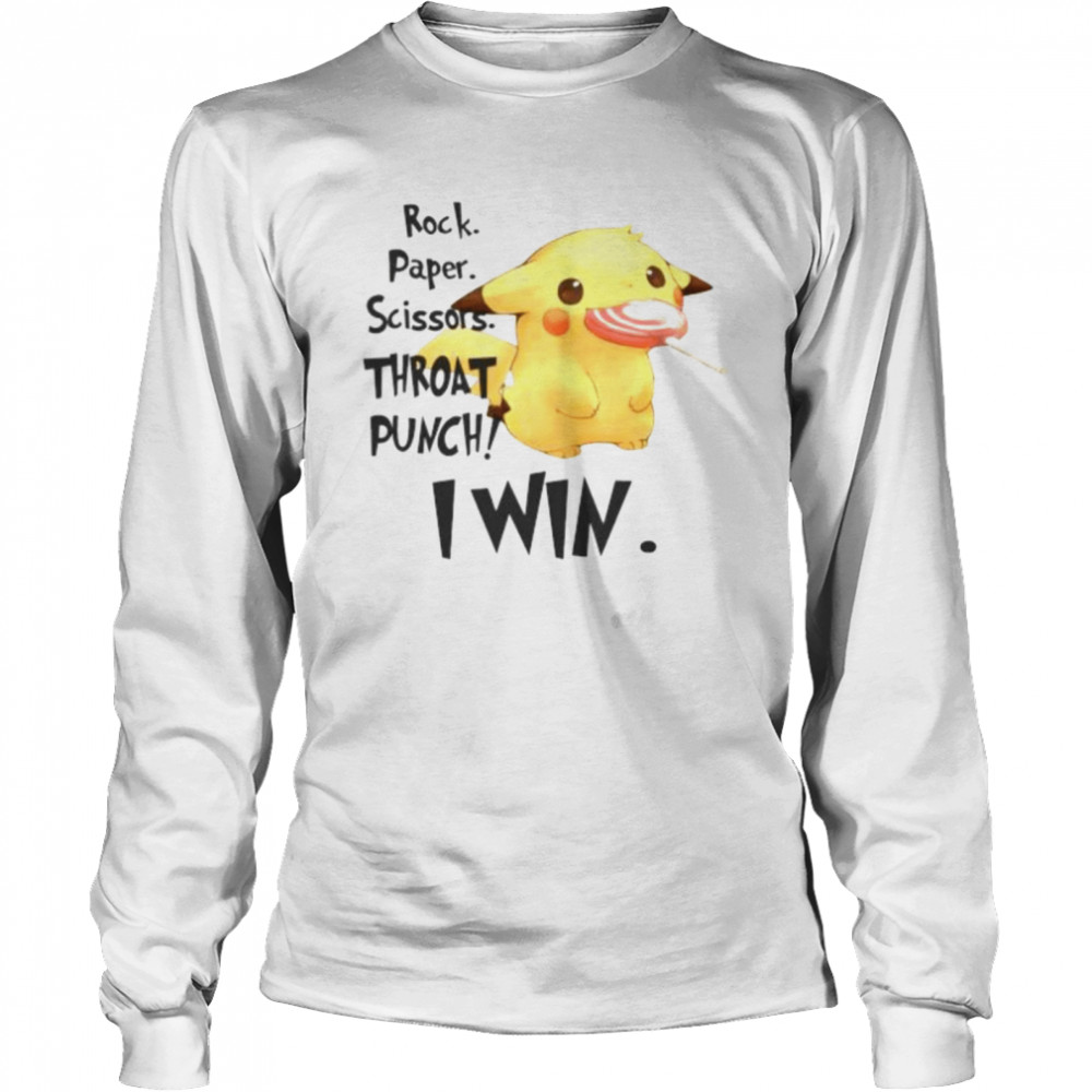 Moon Rock paper scissors throat punch I win shirt Long Sleeved T-shirt