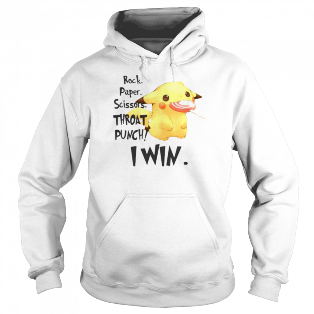 Moon Rock paper scissors throat punch I win shirt Unisex Hoodie