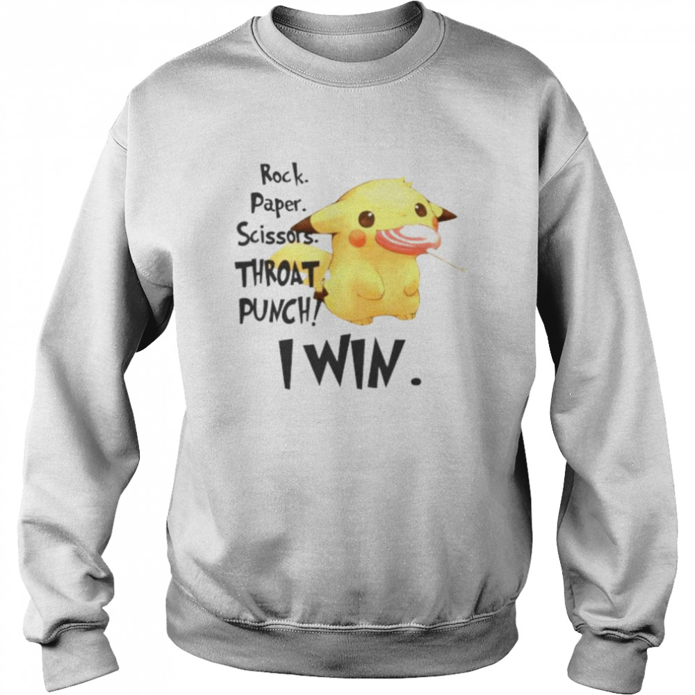 Moon Rock paper scissors throat punch I win shirt Unisex Sweatshirt