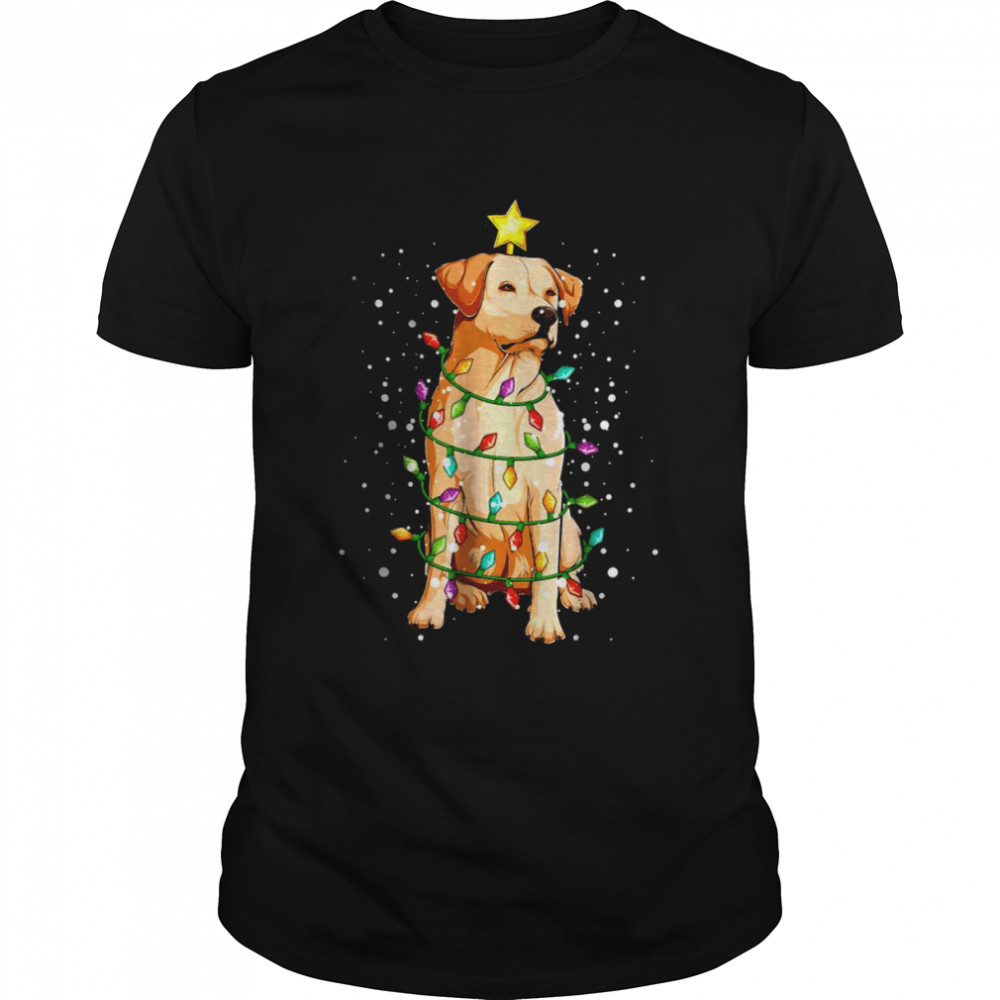 Labrador Retriever Dog Christmas Tree Lights Pajamas Xmas T- Classic Men's T-shirt