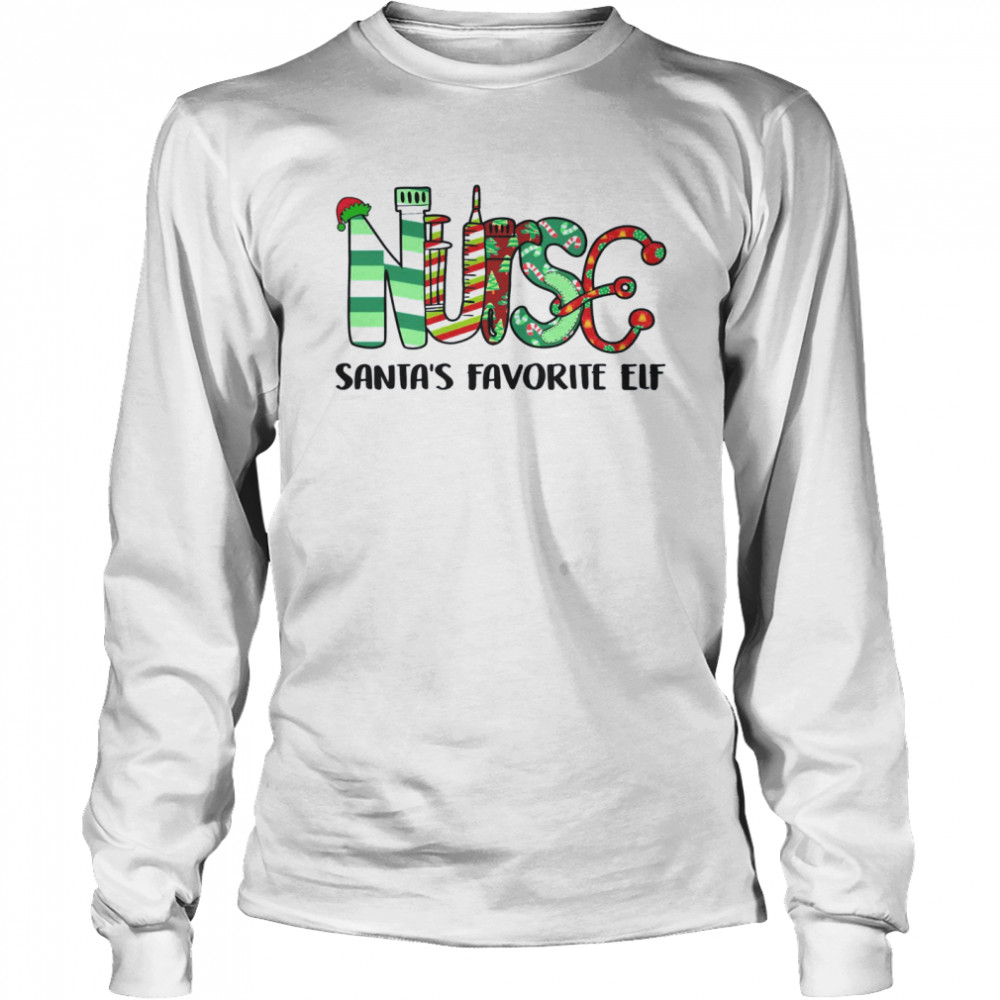 Nurse Santa’s Favorite Elf Long Sleeved T-shirt