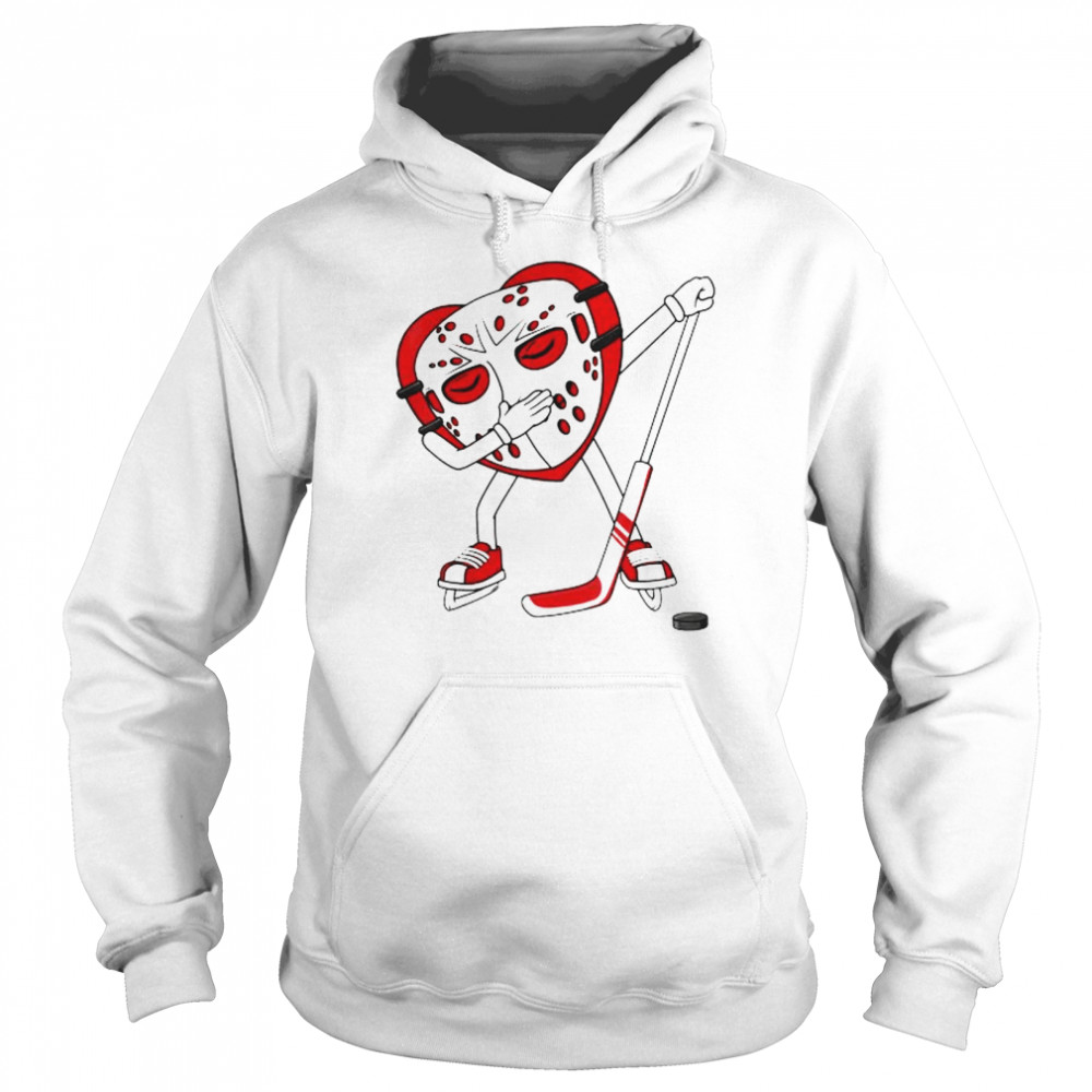 Valentines day dabbing heart hockey shirt Unisex Hoodie