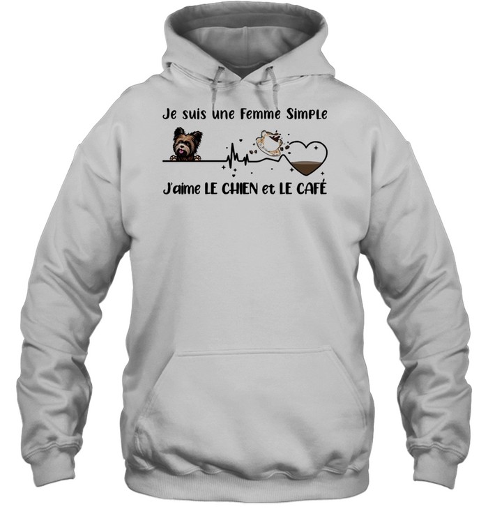 Je Suis Une Femme Simple J’aimé Le Chien Et Le Café Unisex Hoodie