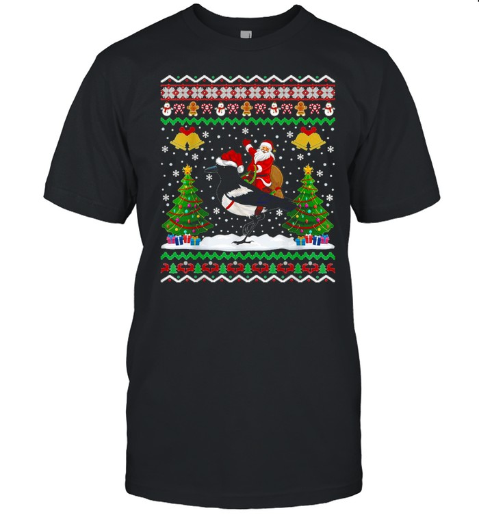 Magpie Ugly Santa Riding Magpie Christmas Sweater T-shirt