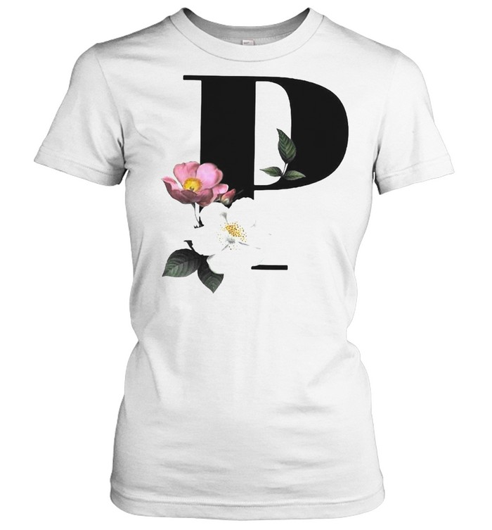 Alphabet Letter P Flowers T-shirt Classic Women's T-shirt