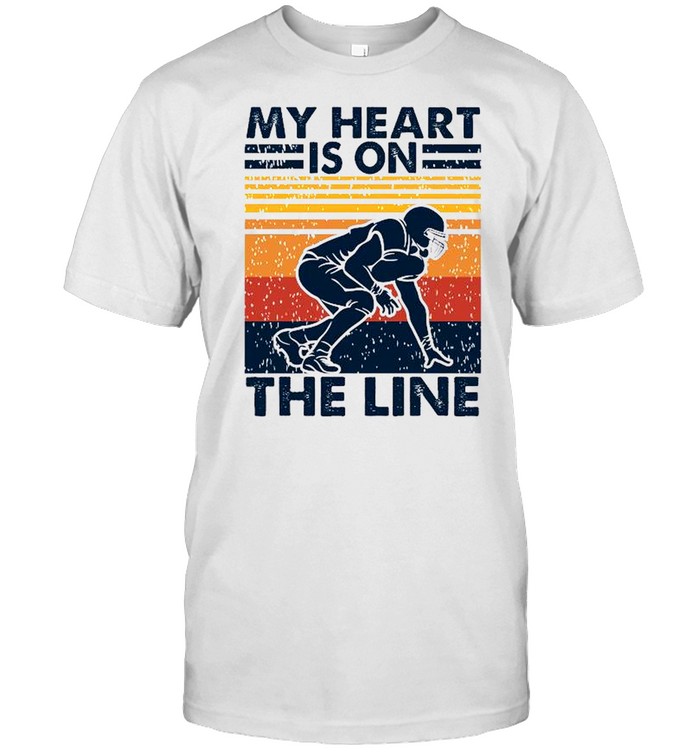 My heart is on the line football vintage shirt Classic Men's T-shirt