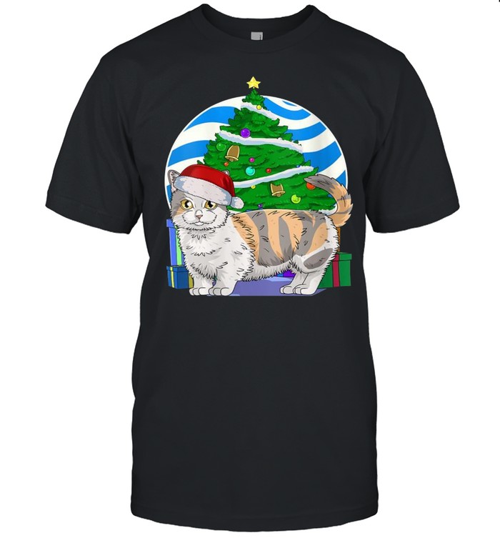 Munchkin Cat Cute Santa Christmas Tree Decor  Classic Men's T-shirt
