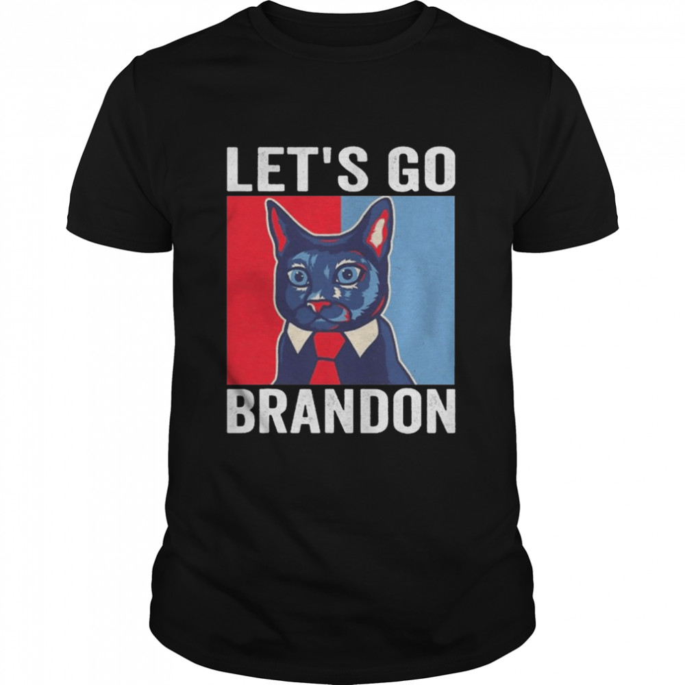 Official Vintage Cat In A Suit Let’s Go Brandon 2021  Classic Men's T-shirt