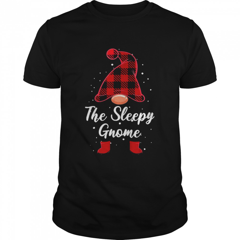 The Sleepy Gnome Buffalo Plaid Xmas Pajamas Matching Family Classic Men's T-shirt