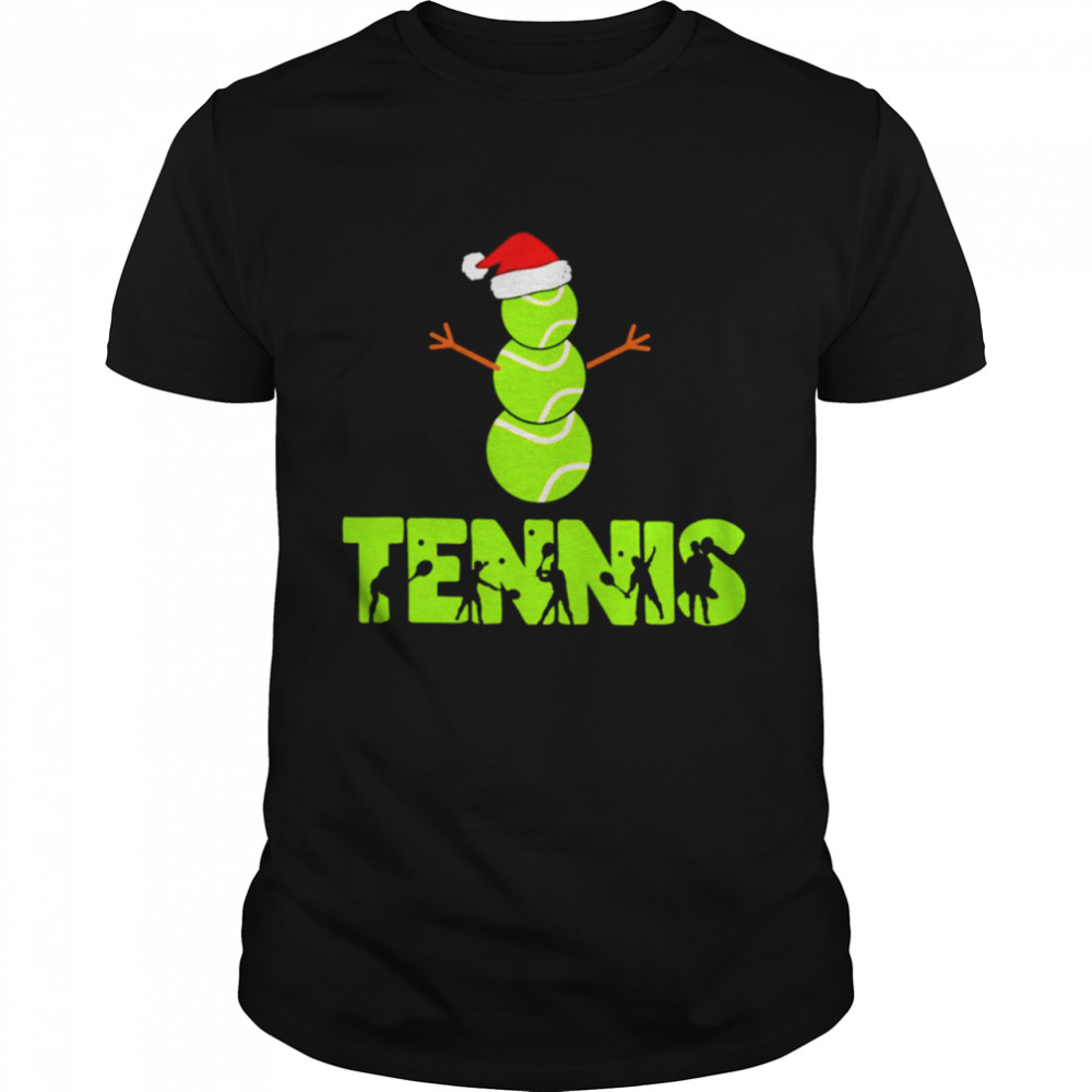 Tennis Snowman Christmas t-shirt Classic Men's T-shirt