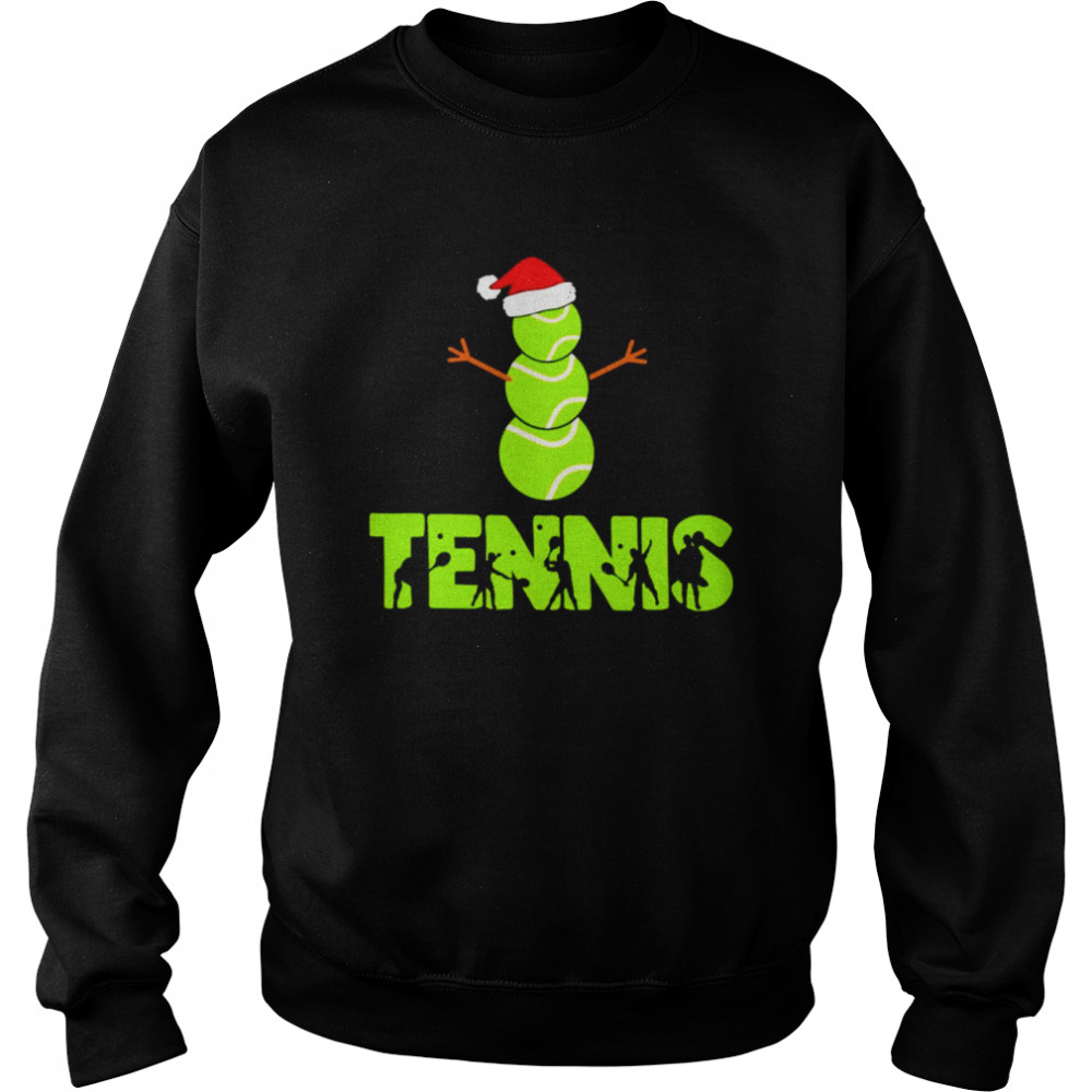 Tennis Snowman Christmas t-shirt Unisex Sweatshirt