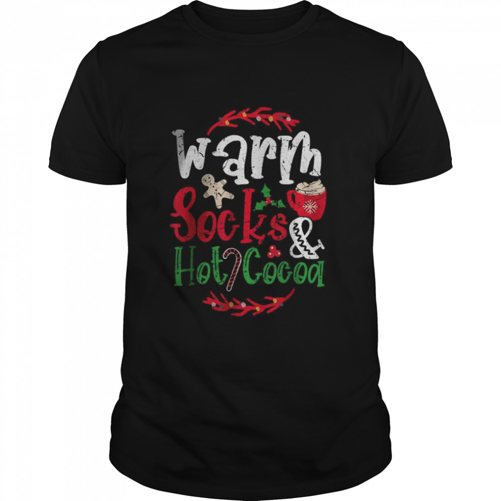 Warm Socks & Hot Cocoa Christmas Xmas T-Shirt