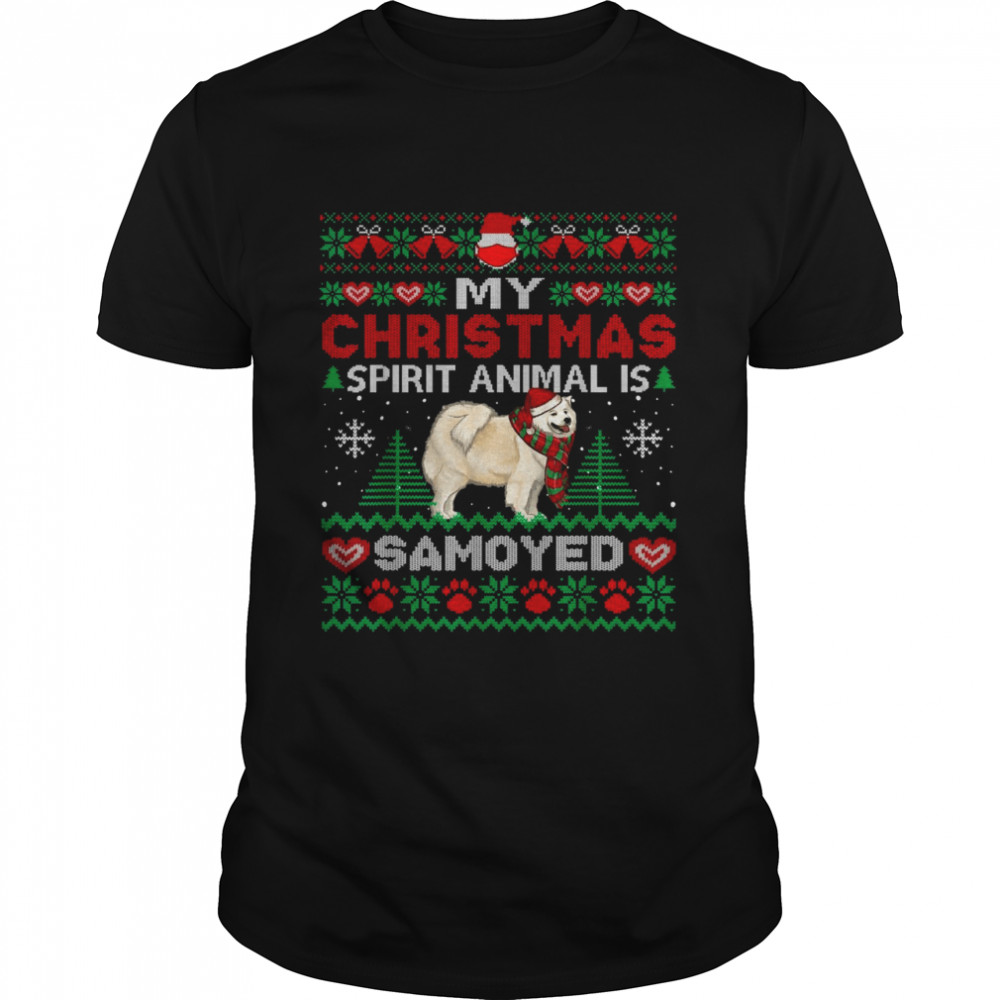 My Christmas Spirit Animal Is Samoyed Dog Ugly  Classic Men's T-shirt