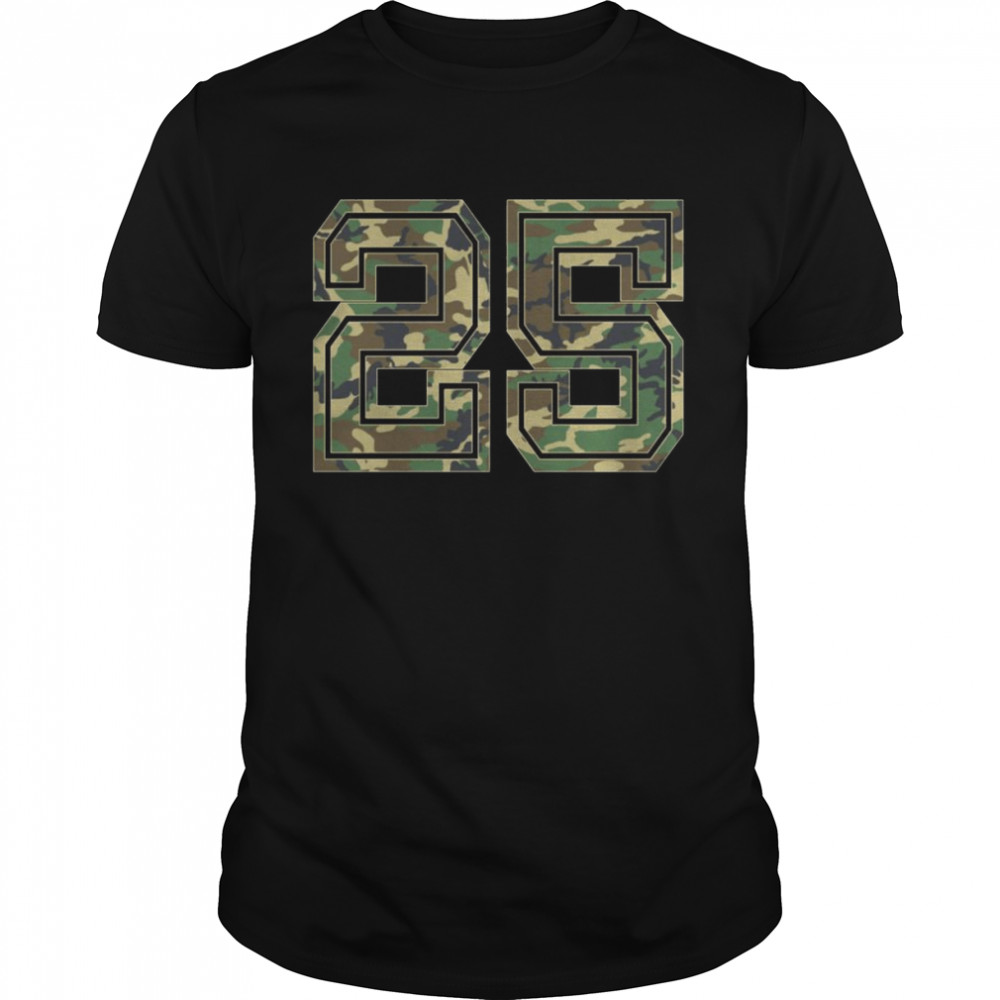 Team Jersey Number 25 Camo Camouflage  Classic Men's T-shirt