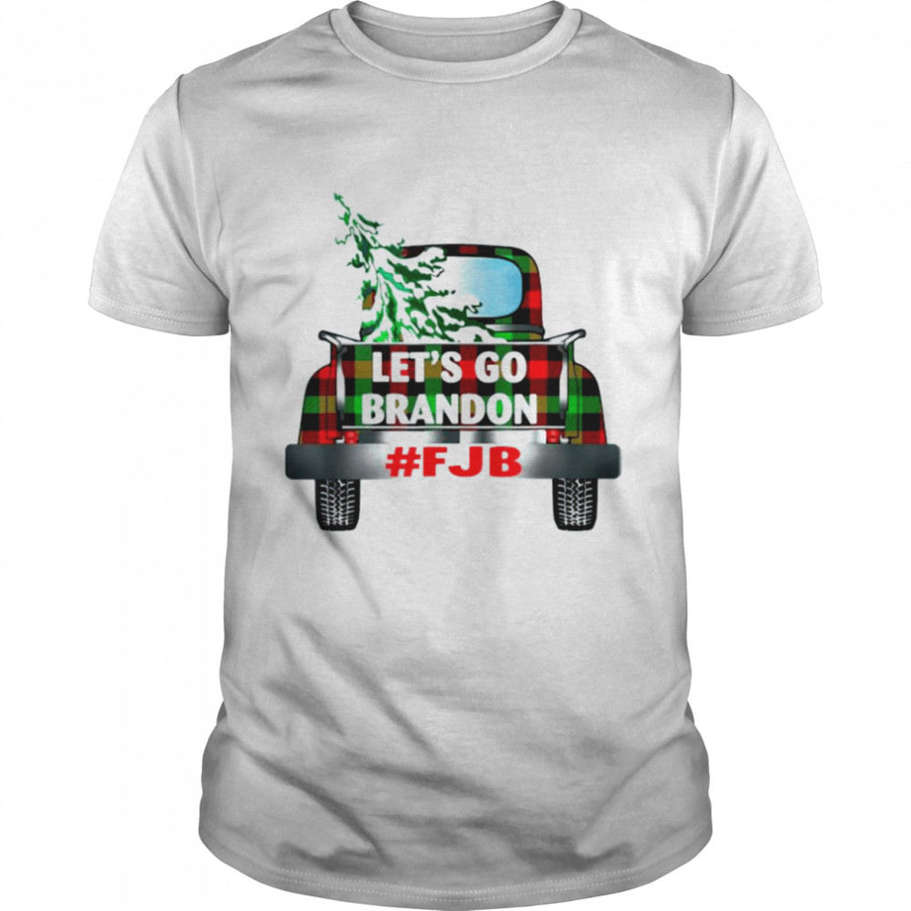 Let’s Go Brandon #Fjb Plaid Truck Christmas Trees shirt