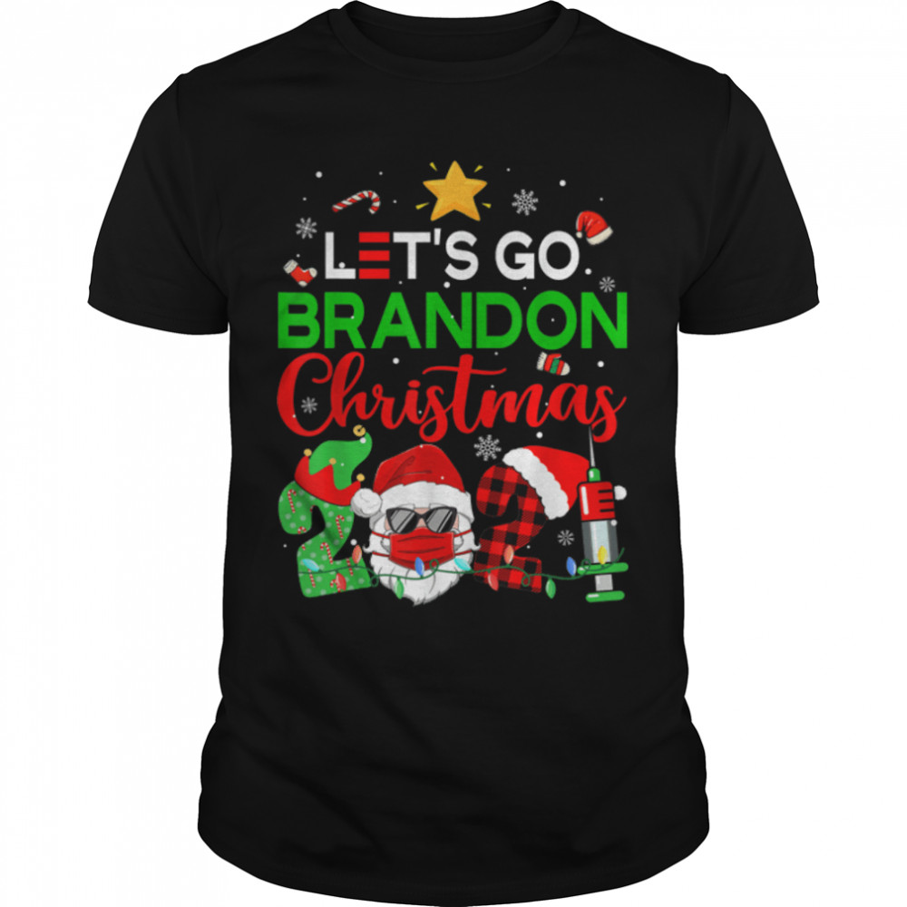 Let’s Go Brandon Christmas 2021 Fun Anti Biden Xmas Pajama T-Shirt B09JZTX1Y6