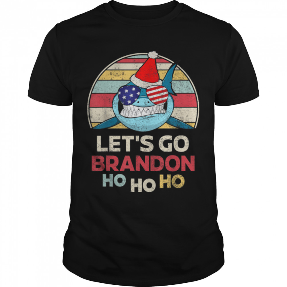 Let’s Go Brandon Christmas Santa Shark Ho Ho Anti-joe Biden T-Shirt B09KTLLNVM