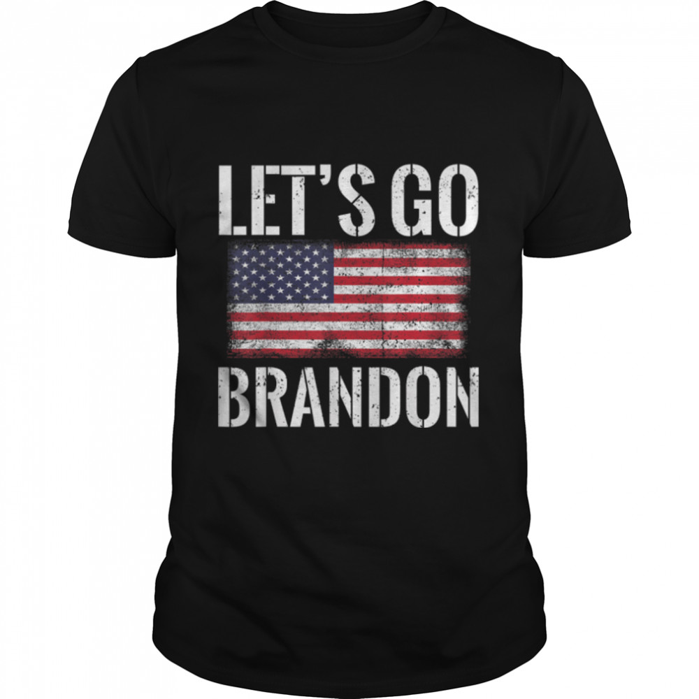 Let’s Go Brandon Funny American Flag Impeach 46 Biden Tee T-Shirt B09JSG37V9