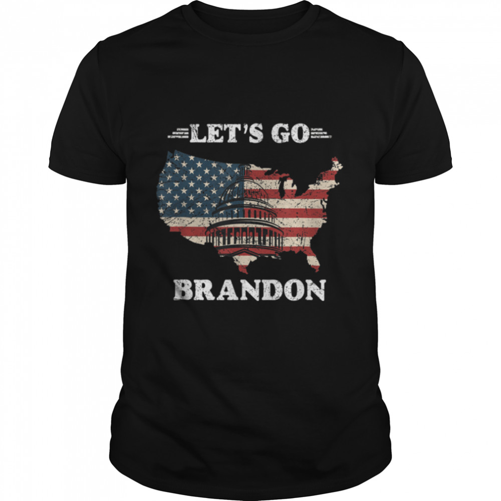 Let’s Go Brandon Joe Biden Chant Conservative US Flag T-Shirt B09JSQS3XY