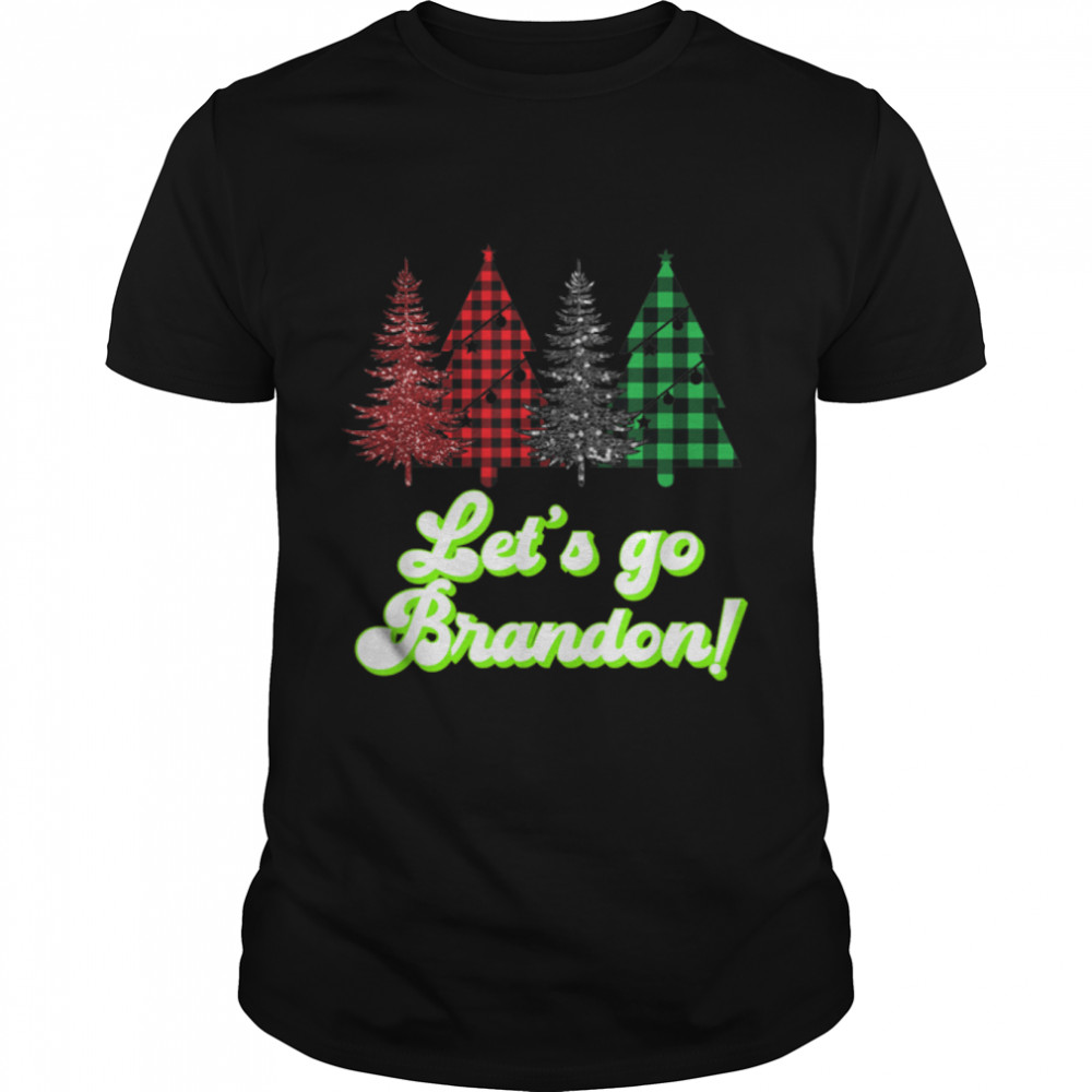 Let’s Go Brandon Plaid Xmas Christmas Sweater Anti Biden T-Shirt B09JX31K6M