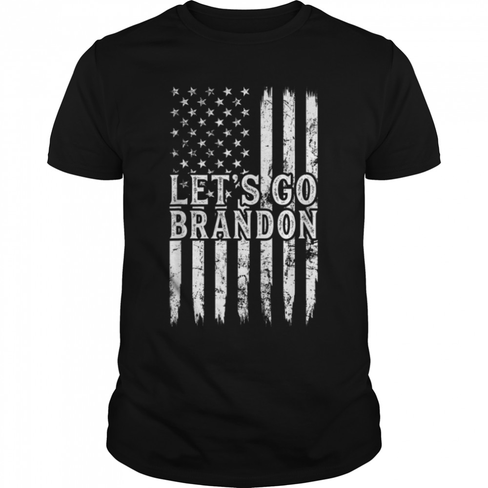 Let’s Go Brandon Retro Vintage Chant Impeach Biden USA Flag T-Shirt B09K66GPHH