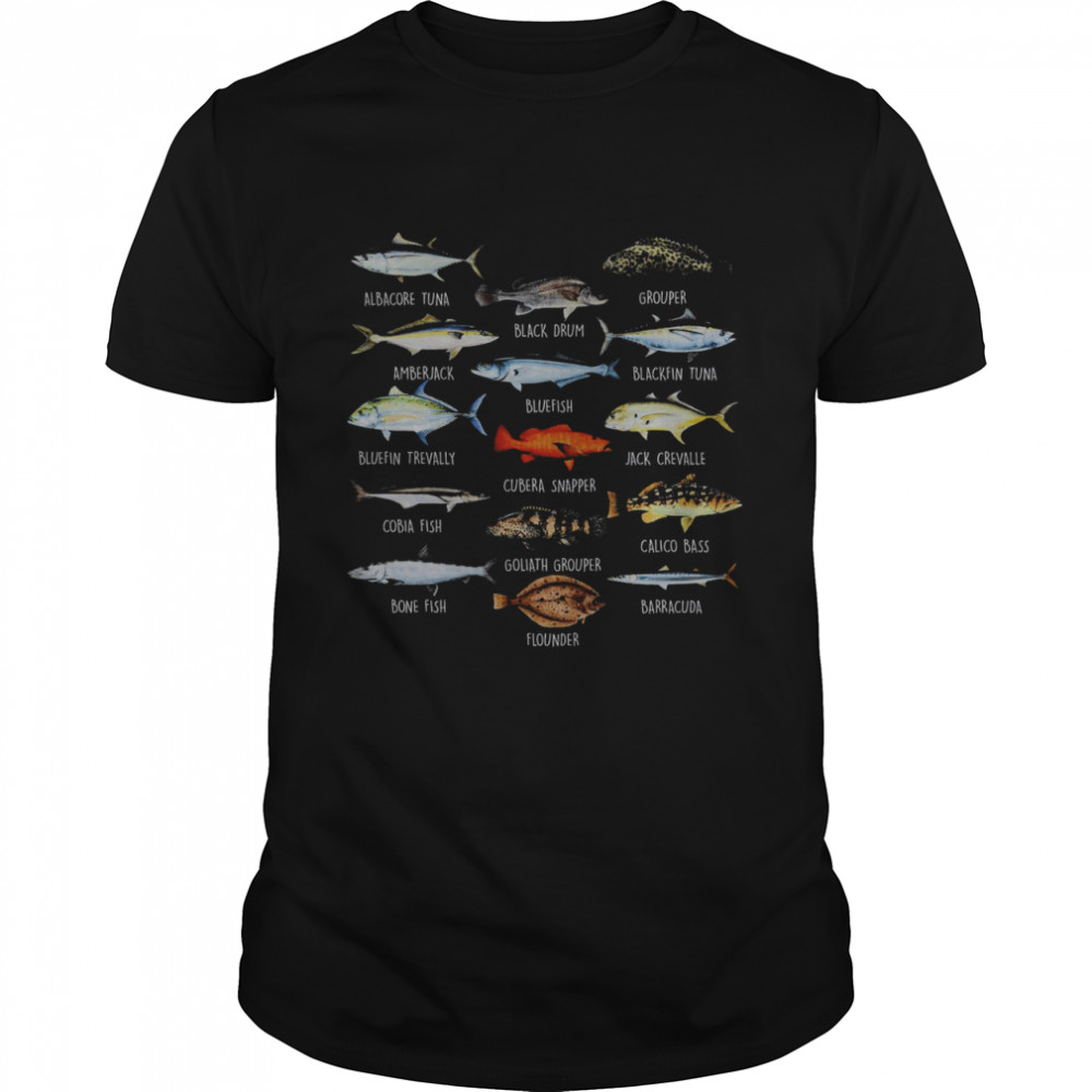 Albacore Tuna Black Drum Grouper Amberjack Bluefish Flounder Classic Men's T-shirt