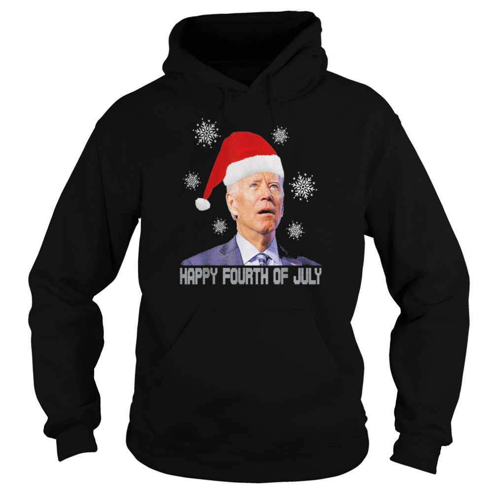 Anti Joe Biden Happy 4th of July Merry Christmas Gift Unisex Hoodie