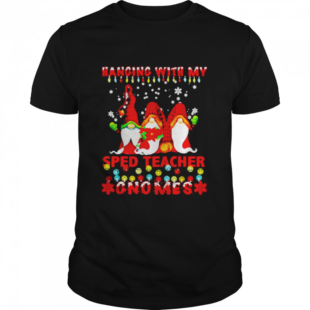 Awesome hanging with my sped teacher gnomes Christmas sweater Classic Men's T-shirt