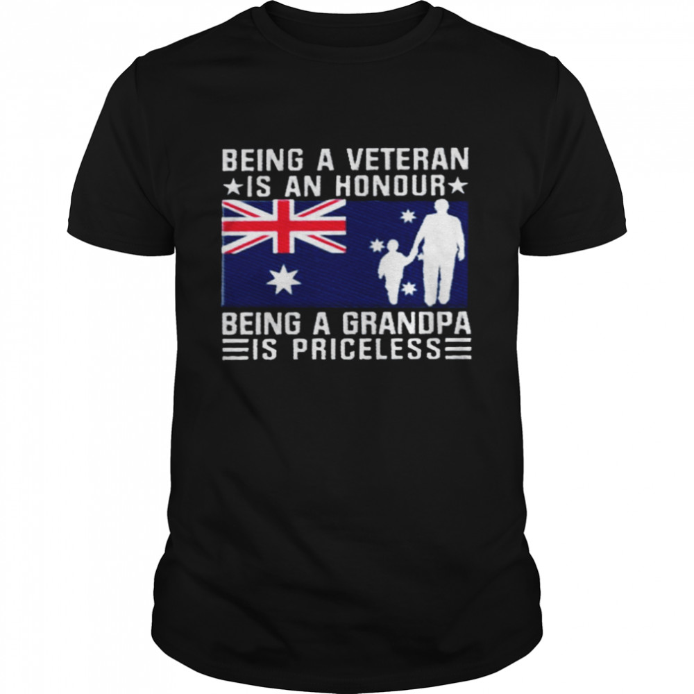 Being a veteran is an honour being a grandpa is priceless shirt Classic Men's T-shirt