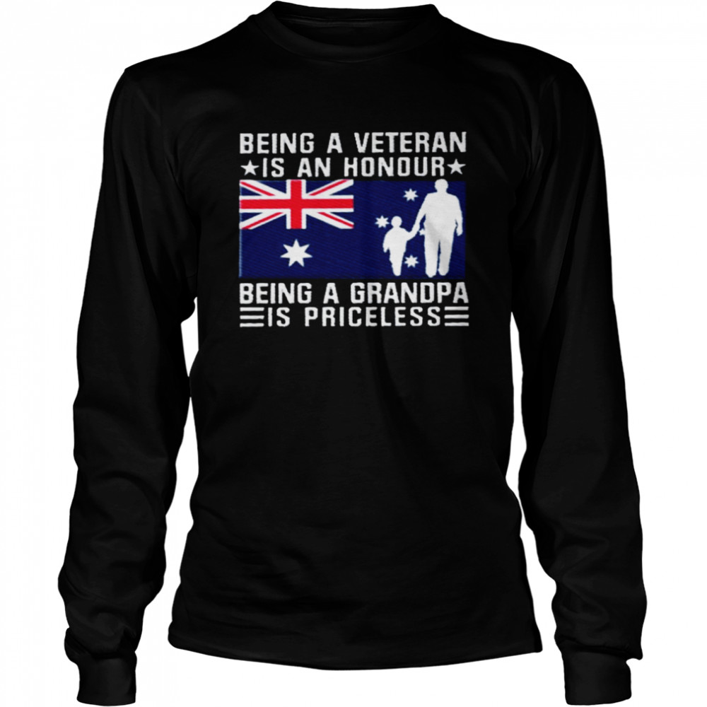 Being a veteran is an honour being a grandpa is priceless shirt Long Sleeved T-shirt