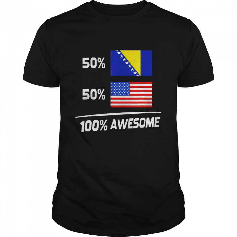 Bosnian American Flag Bosnia Herzegovina America  Classic Men's T-shirt