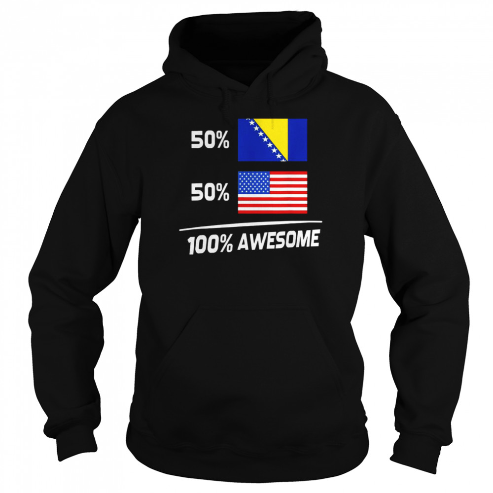 Bosnian American Flag Bosnia Herzegovina America Unisex Hoodie