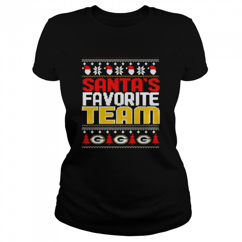 green Bay Packers Santa’s favorite team Christmas shirt Classic Women's T-shirt