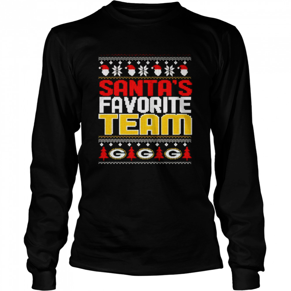 green Bay Packers Santa’s favorite team Christmas shirt Long Sleeved T-shirt