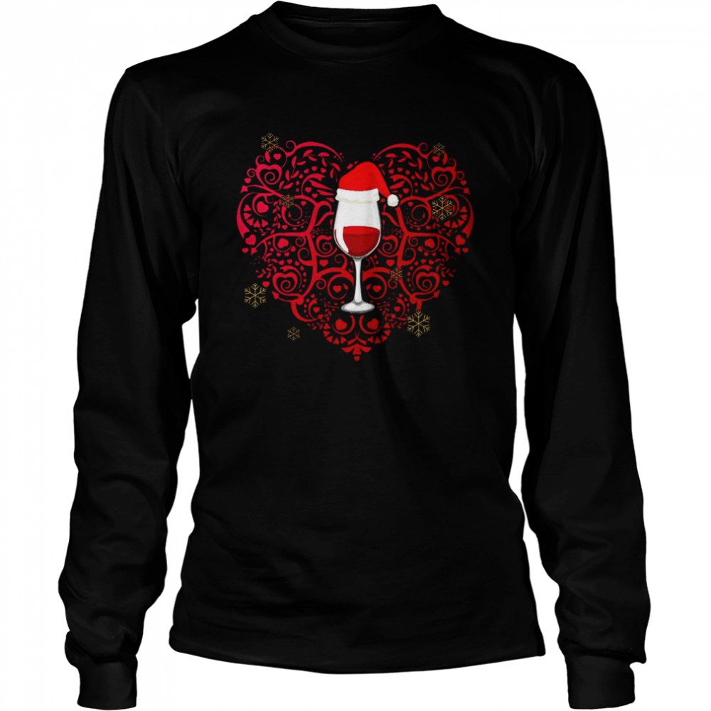 Heart Wine Christmas shirt Long Sleeved T-shirt