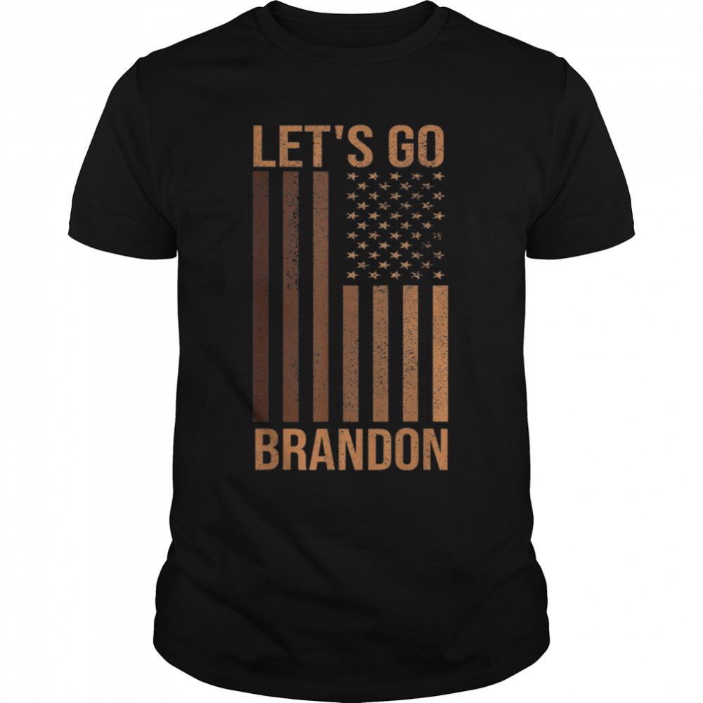 Let's Go Brandon - Biden Conservative Anti Liberal US Flag T- B09K5H48YP Classic Men's T-shirt