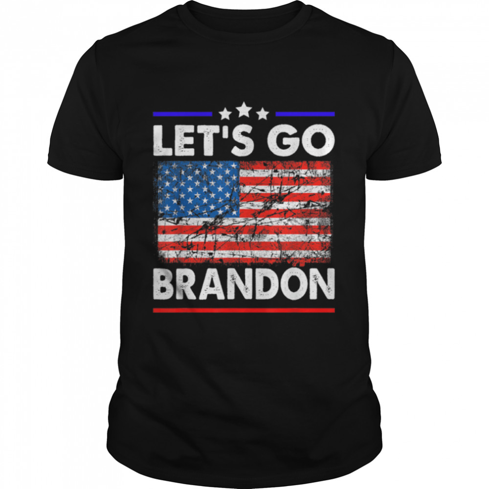 Let’s Go Brandon American Flag Impeach Biden Anti Liberal T-Shirt B09K6XYJH7